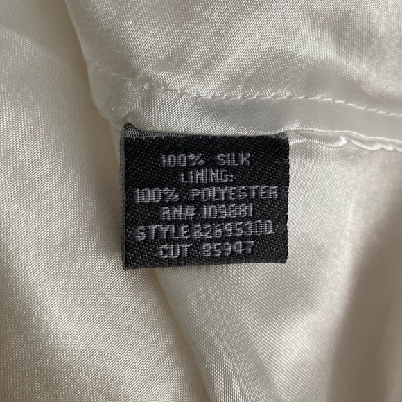 Donna Ricco White Silk Ruffled Dress Size US 4 - Picture 10 of 11